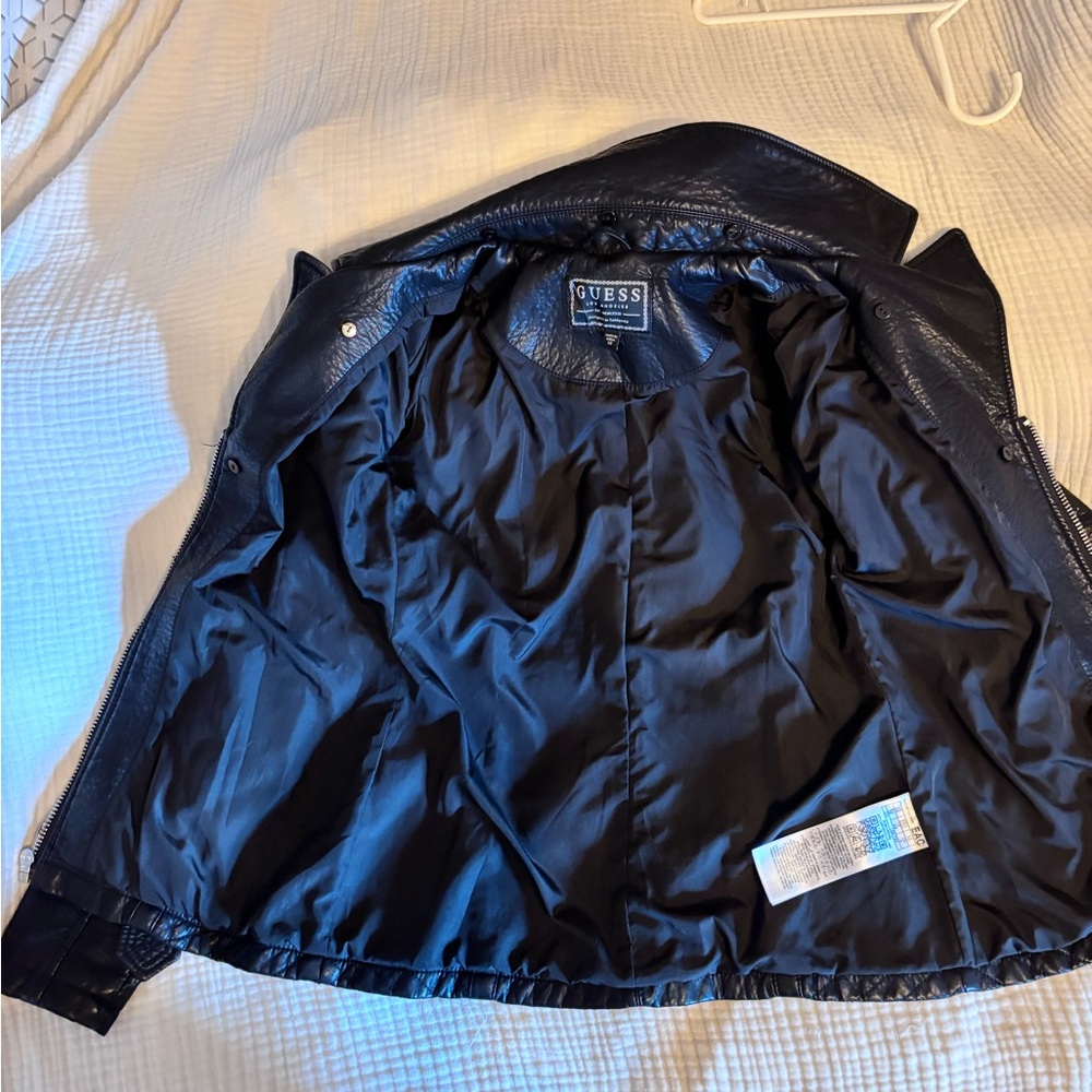 Guess Midnight Black Leather Outerwear - Picture 10 of 16